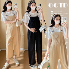 批发实拍 <b class='q'>孕妇装</b>夏季气质减龄背带裤套装