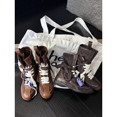 批发复古<b class='q'>英伦</b>风德训休闲女鞋2025秋季新款平底拼色时尚女靴