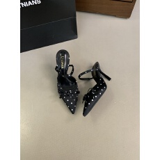 批发女鞋2026<b class='q'>春</b>季新品女鞋尖头时尚百搭方扣饰高跟后带细跟高跟鞋