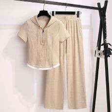 批发2026新款夏季短袖<b class='q'>时尚</b>休闲两件连帽卫衣阔腿<b class='q'>裤</b><b class='q'>两件套</b>套<b class='q'>装</b>