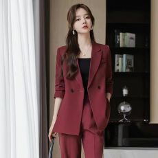 批发早春休闲西服套装女2025春<b class='q'>夏</b>秋新款韩版职业西装外套阔腿裤3件套