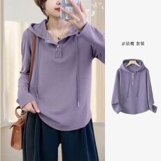 批发2025秋季新款德绒女士卫衣女款短款<b class='q'>上衣</b>爆款女装连帽长袖洋气时尚