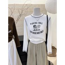 批发【官方图】2026春装新款 趣味<b class='q'>卡通</b>长袖<b class='q'>T</b><b class='q'>恤</b>女春季明线打底衫上衣