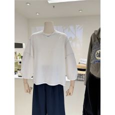 批发【官方图】2026春装新款韩版宽松明线装饰灯笼袖<b class='q'>圆领</b><b class='q'>T</b><b class='q'>恤</b>女早秋