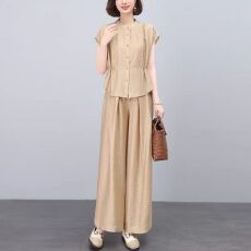 批发休闲运动服套装女2026夏季新款时尚韩版<b class='q'>大码</b><b class='q'>妈妈装</b>宽松显瘦两件套