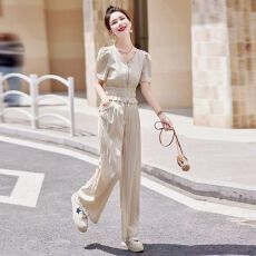 批发小香风时尚套装女2026<b class='q'>夏</b>季新款气质炸街休闲减龄洋气阔腿裤两件套