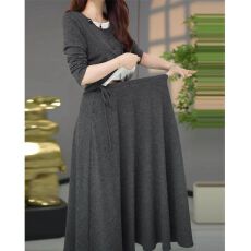 批发高档轻奢长袖上衣半身裙两件套大码遮肉显瘦过膝裙子套装2025春秋