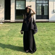 批发2026<b class='q'>夏</b>季时尚新款松弛感休闲套装上衣无袖背心阔腿裙裤宽松两件套