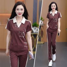 批发多巴胺时尚休闲套装女2026<b class='q'>夏</b>季新款减龄显瘦气质短袖运动服两件套