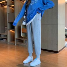 批发官图华棉复牛奶丝 设计感小众休闲运动时尚束脚长裤薄款春秋季