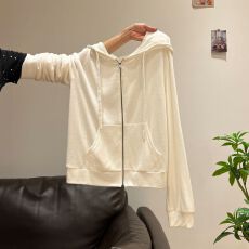 批发【官方图 原版质量】冷淡系小个子开衫口袋拉链连帽外套女春<b class='q'>秋</b>季