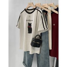 批发【纯棉】特大码300斤纯棉印花短袖t恤女夏季2026新款上衣