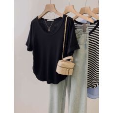 批发特大码300斤短袖t恤女夏2026新款设计感上衣