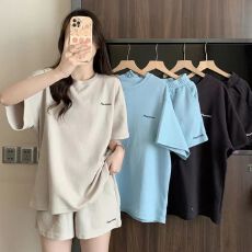 批发短袖休闲运动套装女夏季2026新款时尚洋气薄款<b class='q'>卫衣</b>短裤跑步两件套