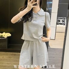 批发网红休闲运动套装女夏季时尚减龄活泼俏皮小个子短袖短裤两件套潮