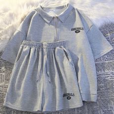 批发POLO领T恤抖音黑标质量夏季<b class='q'>新款</b>短裤<b class='q'>运动服</b>套装短袖休闲两件套