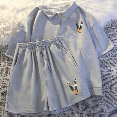 批发POLO领T恤抖音黑标质量夏季<b class='q'>新款</b>短裤<b class='q'>运动服</b>套装短袖休闲两件套