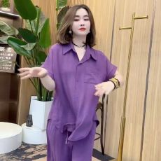 批发<b class='q'>加肥</b><b class='q'>加大</b>夏季新款时尚宽松气质两件套短袖大码套装洋气高档休闲