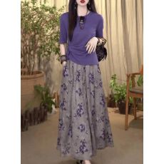 批发<b class='q'>时尚</b>休闲套装女2026夏季新款洋气减龄半身裙<b class='q'>妈妈装</b>宽松显瘦两件套