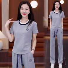 批发休闲<b class='q'>运动服</b>套装女2026夏季<b class='q'>新款</b>短袖减龄洋气时尚运动风两件套潮