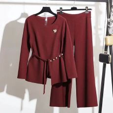 批发秋装套装2026新款喜婆婆婚宴礼服时尚洋气上衣女两件套
