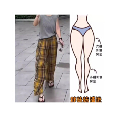 批发时尚减龄显瘦高腰格纹长裤宽松直筒百搭阔腿休闲裤