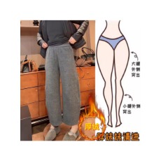 批发格洛森时尚高腰显瘦加绒加厚宽松百搭阔腿弯刀九分裤