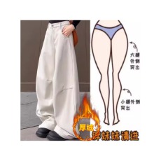 批发格洛森加绒加厚高腰显瘦时尚百搭阔腿裤弯刀牛仔长裤