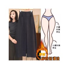 批发格洛森高腰显瘦阔腿弯刀裤百搭加绒加厚休闲长裤