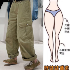 批发格洛森春季新款高腰显瘦百搭时尚大口袋工装裤梨型身材牛仔阔腿裤