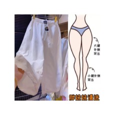 批发格洛森高腰显瘦简约松紧腰抽绳阔腿裤百搭气质休闲九分裤