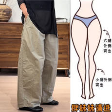 批发格洛森早<b class='q'>秋</b>新款梨型身材高腰显瘦遮肉洋气百搭简约宽松阔腿休闲裤