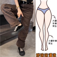 批发格洛森早<b class='q'>秋</b>新款女梨型身材高腰显瘦多口袋百搭窄版直筒工装牛仔裤