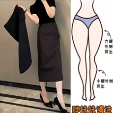批发格洛森早秋新款高腰显瘦百搭时尚蕾丝拼接气质开衩遮肉休闲半身裙