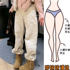 批发格洛森<b class='q'>秋</b>季新款梨型身材高腰百搭显瘦时尚复古灯芯绒工装休闲裤