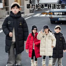 批发男女童中长款羽绒棉服洋气韩版棉衣韩版风中大童棉袄小女孩潮