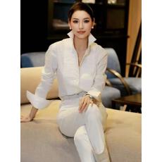 批发法式风琴褶衬衫翼领礼服经典巴黎浪漫风高级感