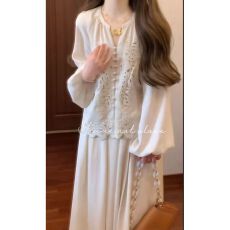 批发甜美气质温柔淑女修身上衣新款蕾丝拼接半身裙小清新显瘦浪漫小众