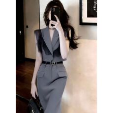 批发小众设计感新款辣妹夏季显瘦纯欲氛围感性感不规格雾霾灰上衣<b class='q'>半裙</b>