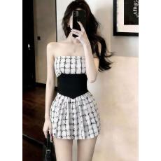 批发性感一字肩辣妹纯欲<b class='q'>连衣裙</b>小众设计感新款夏季收腰显瘦温柔小清新