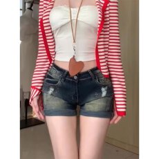 批发牛仔短裤女高腰2025新款夏季韩版宽松阔腿显瘦网红<b class='q'>热裤</b>潮ins外穿
