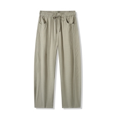 批发高端男夏薄款棉麻裤子男款夏季直筒宽松阔腿裤男士休闲长裤