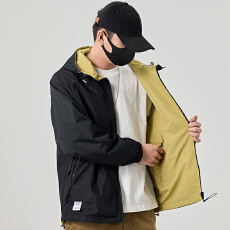 批发双面穿冲锋衣外套男2025新款秋款机能风工装夹克连帽上衣服<b class='q'>春</b>秋季