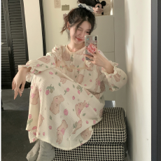 批发【实拍】仿棉  2025年新款睡衣女长袖睡裙休闲家居服甜美可爱