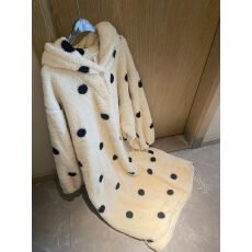 批发<b class='q'>波点</b>连帽睡裙冬季睡衣女加厚家居服长毛绒睡袍