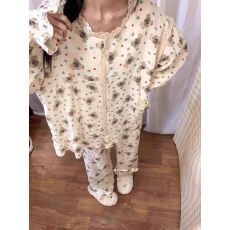 批发【官图】仿棉 少女<b class='q'>小熊</b>睡衣春秋季2025新款韩版甜美蕾丝边家居服