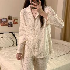 批发实拍云朵棉 2026新款碎花甜美ins风睡衣女春秋季长袖家居服套装
