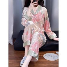 网图爆款 金钻绒 大翻领睡衣女冬季款家居服套装