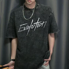 批发2025演唱会同款周边反光短袖T恤水洗黑重磅纯棉男女上<b class='q'>衣服</b>