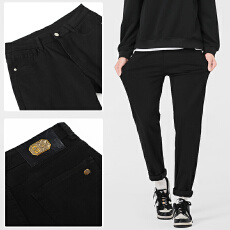 批发2025春秋潮款男士百搭纯色直筒百搭弹力基础水洗黑色牛仔裤